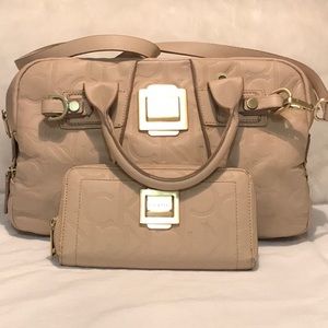Pre-loved Authentic CK Nude Purse with Wallet
